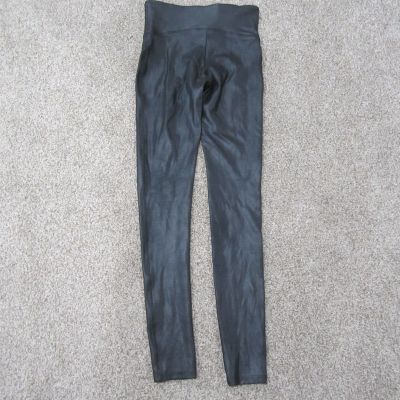 Spanx Faux Leather Leggings Ankle Length Black Style #2437 Size Small S/P